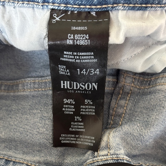 Hudson Los Angeles Mid-Rise Premium Denim Shorts with Cuffed Hem NWT. 14 - Picture 7 of 10